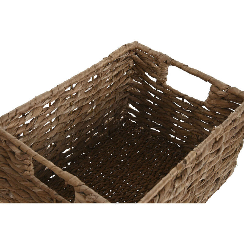 Set de basket Home ESPRIT Naturel Métal Fibre naturelle 36 x 28 x 21 cm (2 Pièces)