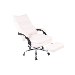 Fauteuil de bureau Power en cuir artificiel blanc