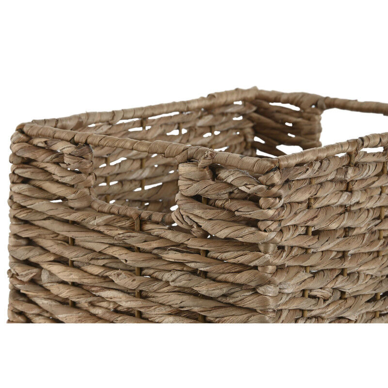Set de basket Home ESPRIT Naturel Métal Fibre naturelle 36 x 28 x 21 cm (2 Pièces)