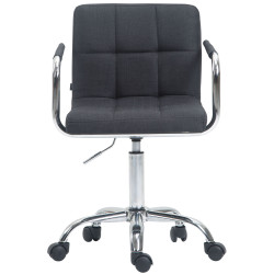 Fauteuil de bureau Lucy V2 en tissu gris foncé