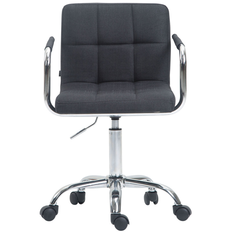 Fauteuil de bureau Lucy V2 en tissu gris foncé