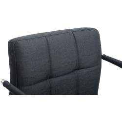 Fauteuil de bureau Lucy V2 en tissu gris foncé