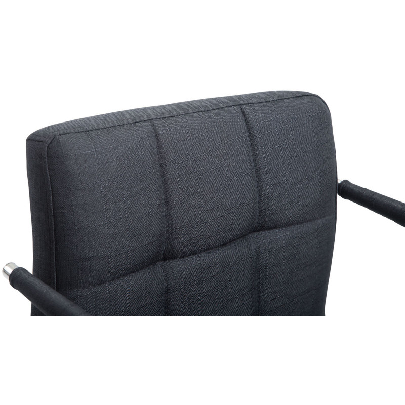 Fauteuil de bureau Lucy V2 en tissu gris foncé