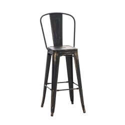 Sgabello da bar Aiden Antique Black-Oro