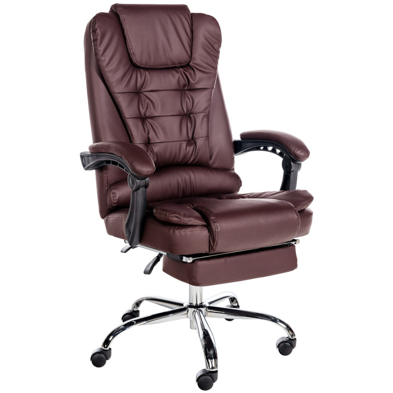 Fauteuil de bureau Oxygen en cuir artificiel bordeaux