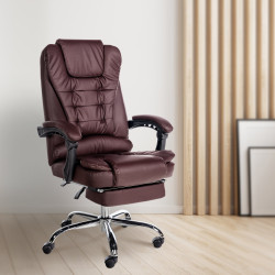 Fauteuil de bureau Oxygen en cuir artificiel bordeaux