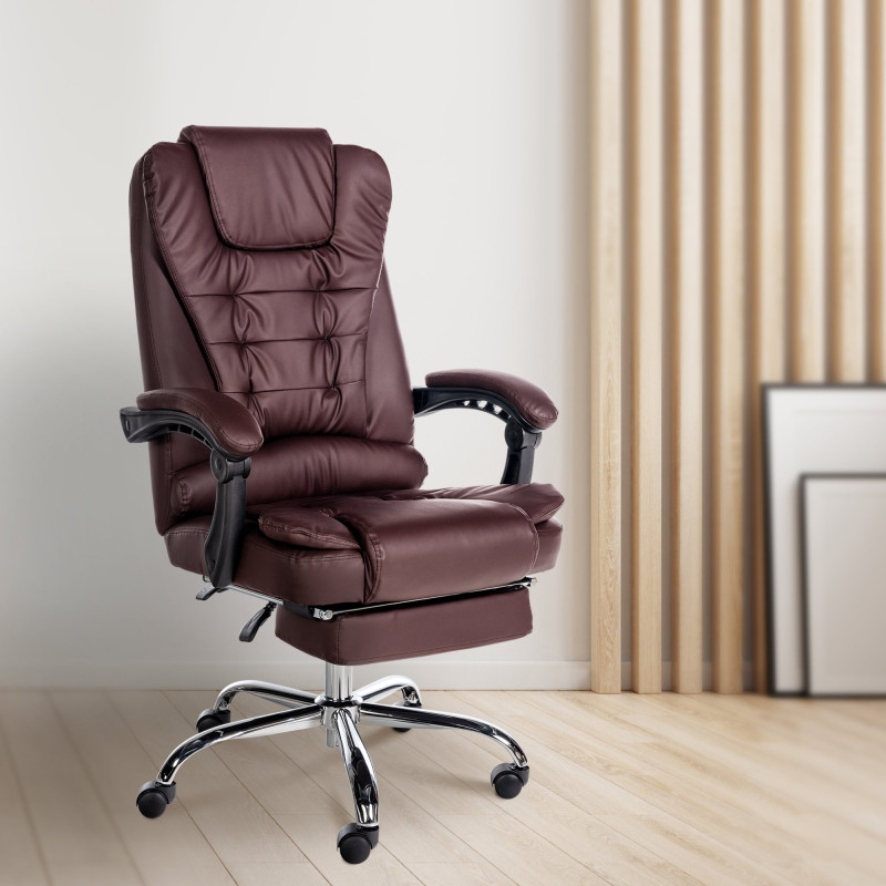Fauteuil de bureau Oxygen en cuir artificiel bordeaux
