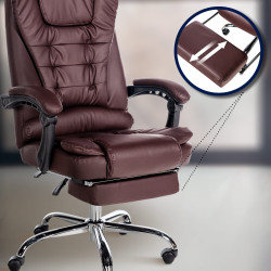 Fauteuil de bureau Oxygen en cuir artificiel bordeaux