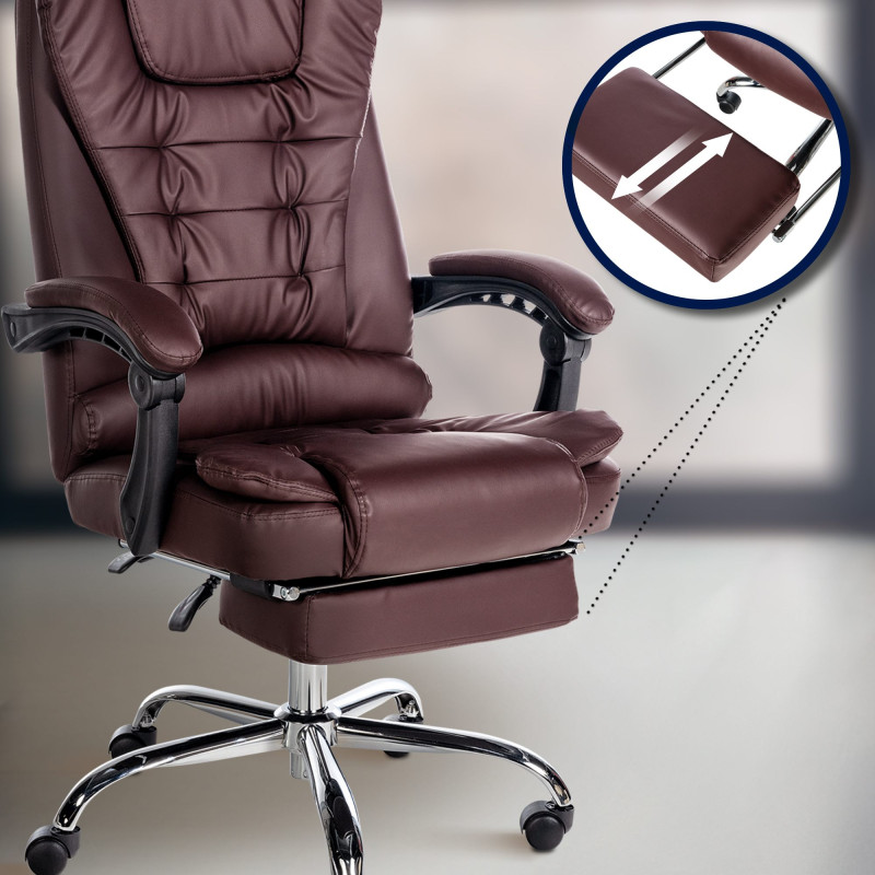 Fauteuil de bureau Oxygen en cuir artificiel bordeaux