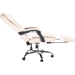 Fauteuil de bureau Oxygen cuir artificiel crème