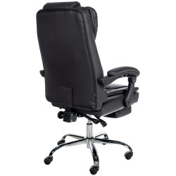 Fauteuil de bureau Oxygen en cuir artificiel noir