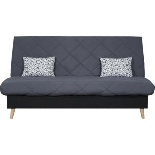 DUNLOPILLO Banquette clic clac 3 places - Gris - L 189 x P 94 x H 100 cm - Fabriqué en France - DAKOTA