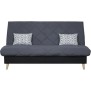 DUNLOPILLO Banquette clic clac 3 places - Gris - L 189 x P 94 x H 100 cm - Fabriqué en France - DAKOTA