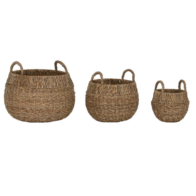 Set de basket Home ESPRIT Naturel Métal Herbier marin Boho (3 Pièces)