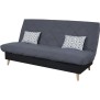 DUNLOPILLO Banquette clic clac 3 places - Gris - L 189 x P 94 x H 100 cm - Fabriqué en France - DAKOTA