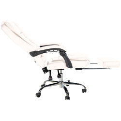 Fauteuil de bureau Oxygen en cuir artificiel blanc