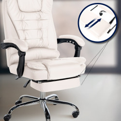 Fauteuil de bureau Oxygen en cuir artificiel blanc