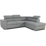 Canapé d'angle convertible réversible avec coffre - 5 places - DAYTONA - Tissu gris - 260 x 77 / 94 x 216 cm