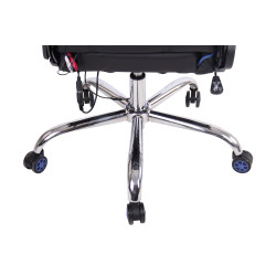 Fauteuil de bureau Limit XM en cuir artificiel noir/bleu