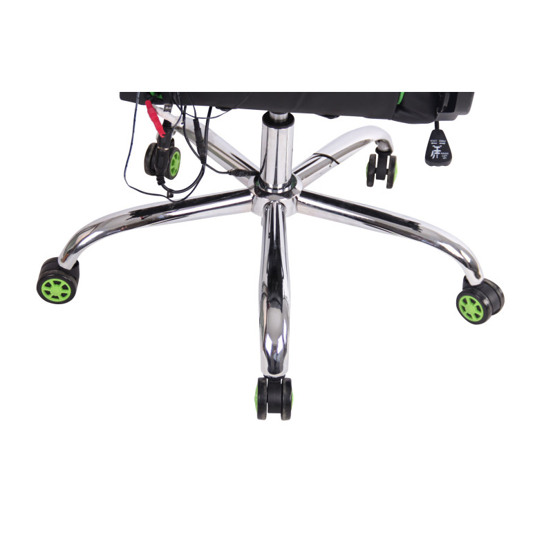 Fauteuil de bureau Limit XM en cuir artificiel noir/vert