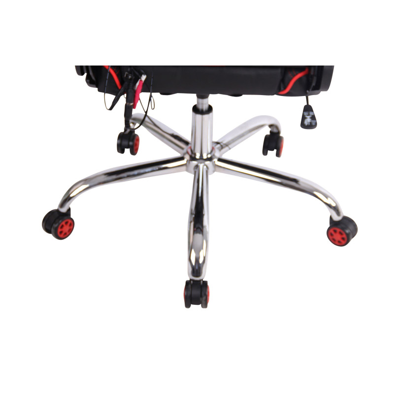 Fauteuil de bureau Limit XM en cuir artificiel noir/rouge