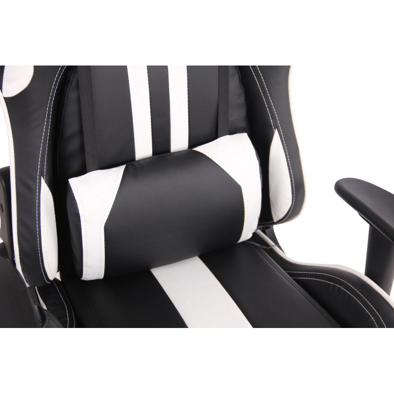 Fauteuil de bureau Limit XM en cuir artificiel noir/blanc