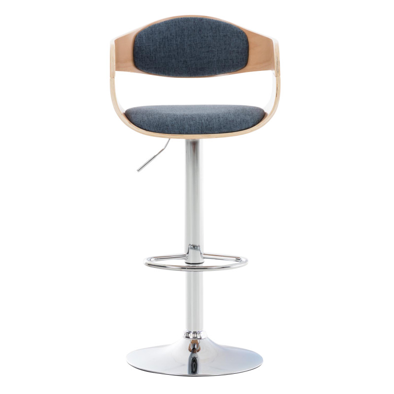 Tabouret de bar en tissu Kingston C naturel/bleu