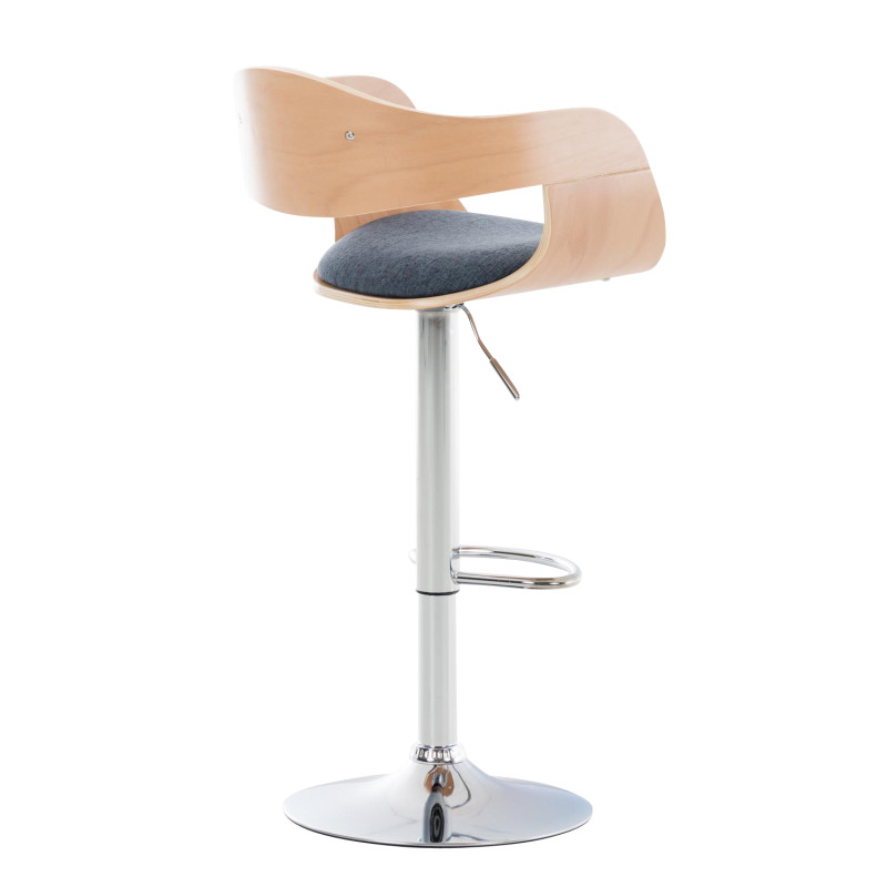 Tabouret de bar en tissu Kingston C naturel/bleu
