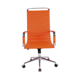 Chaise de bureau Batley, similicuir, orange