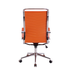 Fauteuil de bureau Batley, similicuir orange