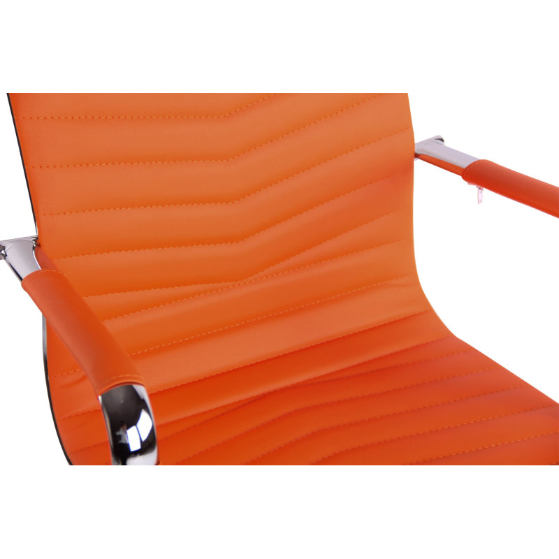 Chaise de bureau Batley, similicuir, orange