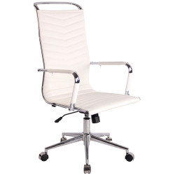 Fauteuil de bureau Batley, similicuir blanc