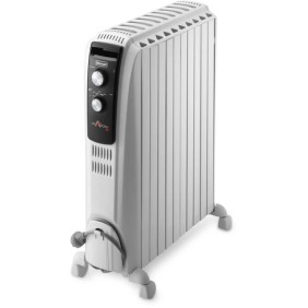 Radiateur bain d'huille Dragon4 DELONGHI - 2500W - 3 allures de chauffe - Technologie Real Energy - Effet cheminée