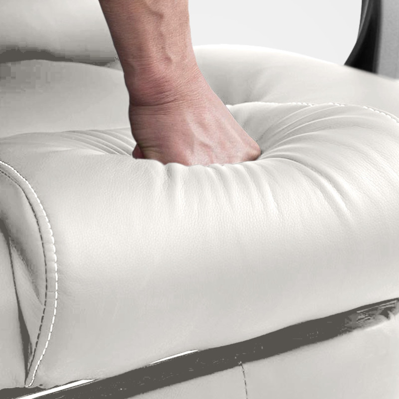 Sedia da ufficio Pacific con funzione massaggio in similpelle bianco