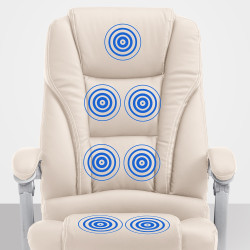 Sedia da ufficio Pacific con funzione massaggio in similpelle crema