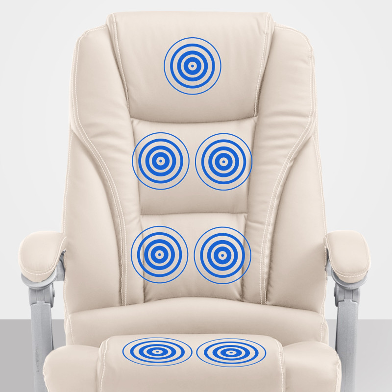 Sedia da ufficio Pacific con funzione massaggio in similpelle crema