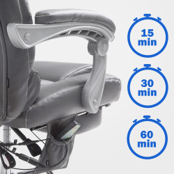 Fauteuil de bureau Pacific avec fonction massage V2 gris