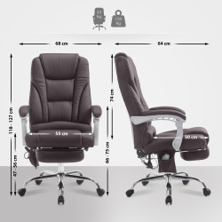 Fauteuil de bureau Pacific avec fonction massage V2 marron
