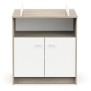 Commode a langer 2 portes, 1 niche - HELICIA - Blanc mat & Chene kronberg - 79,6 x 70 x 94,4 cm - DEMEYERE