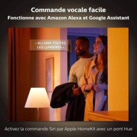 Philips Hue White é Color Ambiance, lampe Bloom, 4eme génération - Blanc, Bluetooth, fonctionne avec Alexa, Google, Homekit