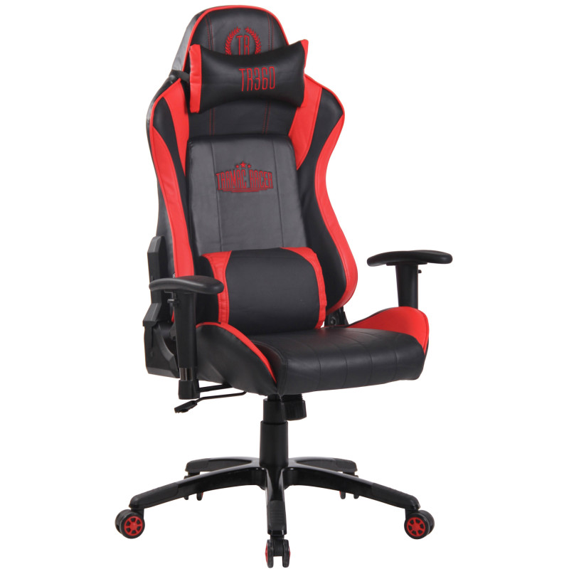 Fauteuil de bureau de course Shift X2 en cuir synthétique sans repose-pieds noir/rouge