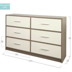 Commode Max Home Blanc Gris Moderne 114 x 70 x 30 cm