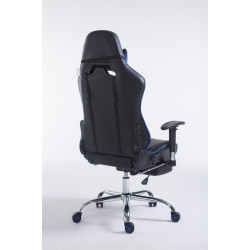 Fauteuil de bureau Racing Limit V2 en cuir synthétique avec repose-pieds noir/bleu