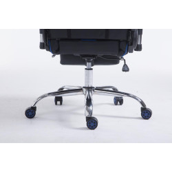 Fauteuil de bureau Racing Limit V2 en cuir synthétique avec repose-pieds noir/bleu