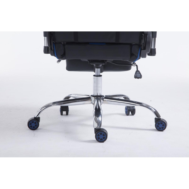 Fauteuil de bureau racing Limit V2 en similicuir avec repose-pieds, noir/bleu