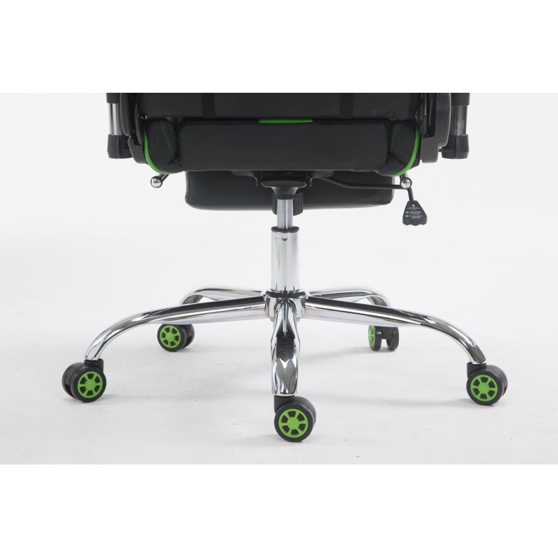 Fauteuil de bureau Racing Limit V2 en cuir synthétique avec repose-pieds noir/vert