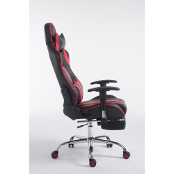 Fauteuil de bureau racing Limit V2 en similicuir avec repose-pieds, noir/rouge