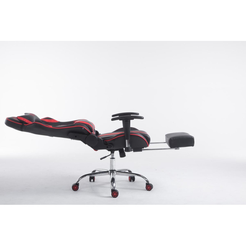 Fauteuil de bureau racing Limit V2 en similicuir avec repose-pieds, noir/rouge