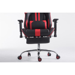Fauteuil de bureau Racing Limit V2 en cuir synthétique avec repose-pieds noir/rouge