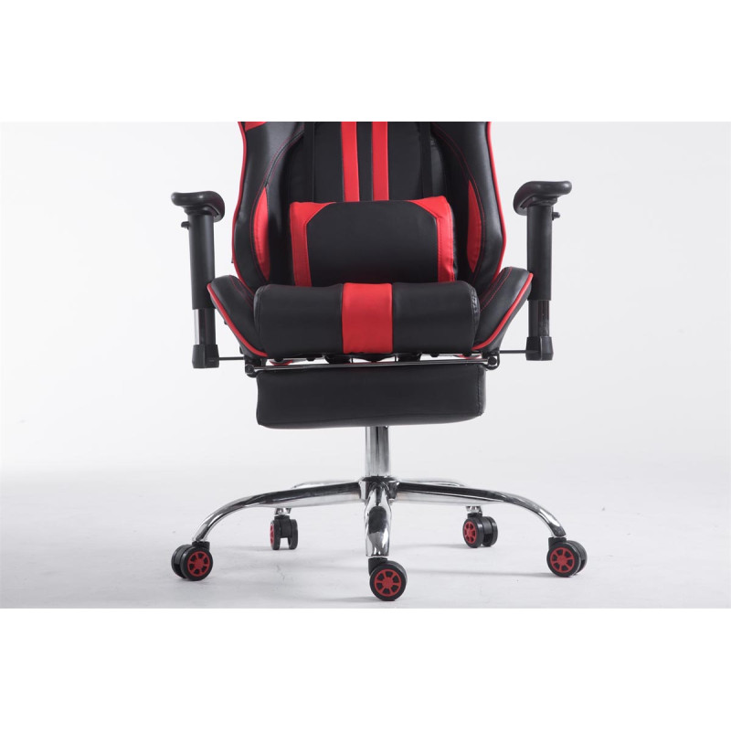 Fauteuil de bureau Racing Limit V2 en cuir synthétique avec repose-pieds noir/rouge
